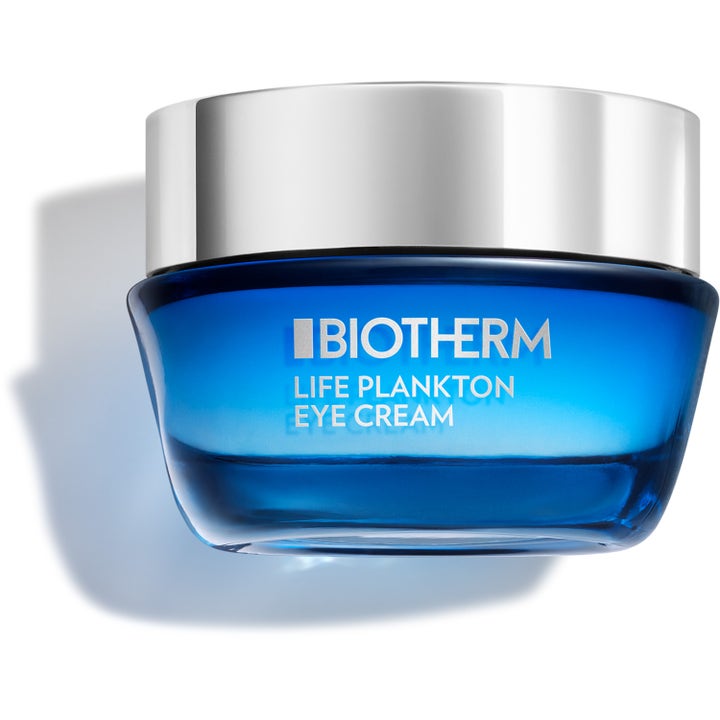 Biotherm Life Plankton Eye Cream 15ml fuktighetsgivende øyekrem i en blå glasskrukke med skinnende sølvlokk.
