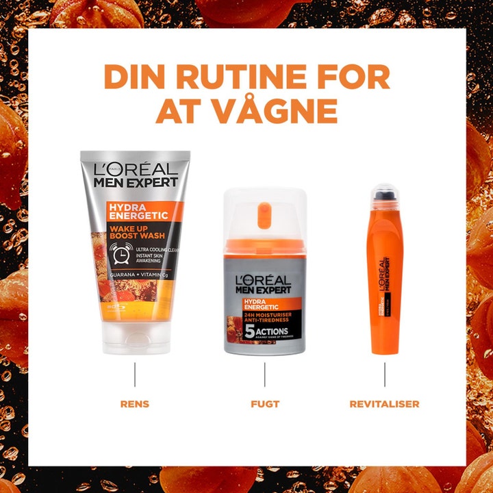 L’Oréal Paris Hydra Energetic Wash 100 ml ansiktsvask i en oppfriskende hudpleierutine med krem og øyeroller