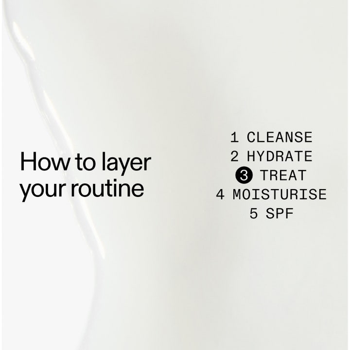 The INKEY List Polyglutamic Acid Serum 30 ml fuktighetsgivende serum som viser steg 3 TREAT i en hudpleierutine