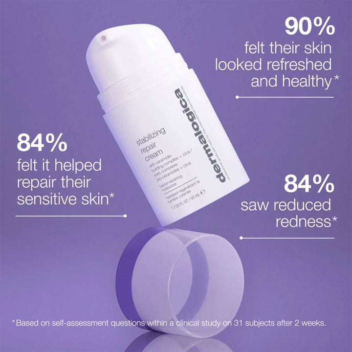 Dermalogica Stabilizing Repair Cream 100 ml dagkrem i hvit pumpeflaske som reparerer og demper rødhet.