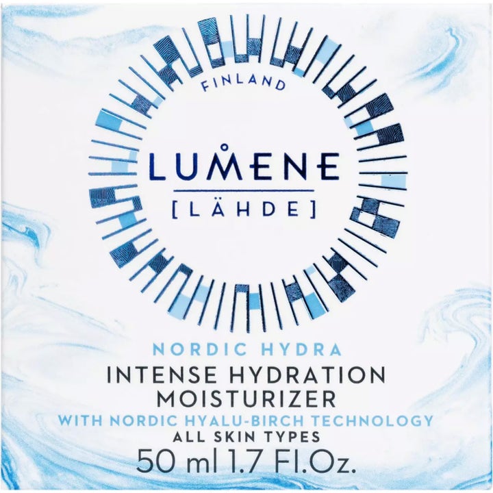 Lumene Nordic Hydra Intense Hydration Moisturizer 50 ml fuktighetskrem i hvit eske med blått sirkelmotiv