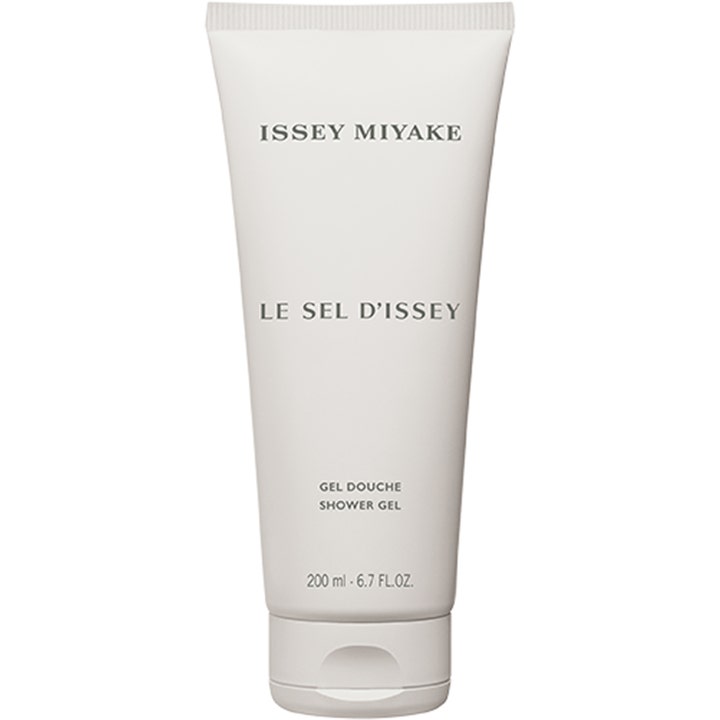 Issey Miyake Le Sel d’Issey 200 ml oppfriskende dusjgelé i en minimalistisk matt hvit tube.