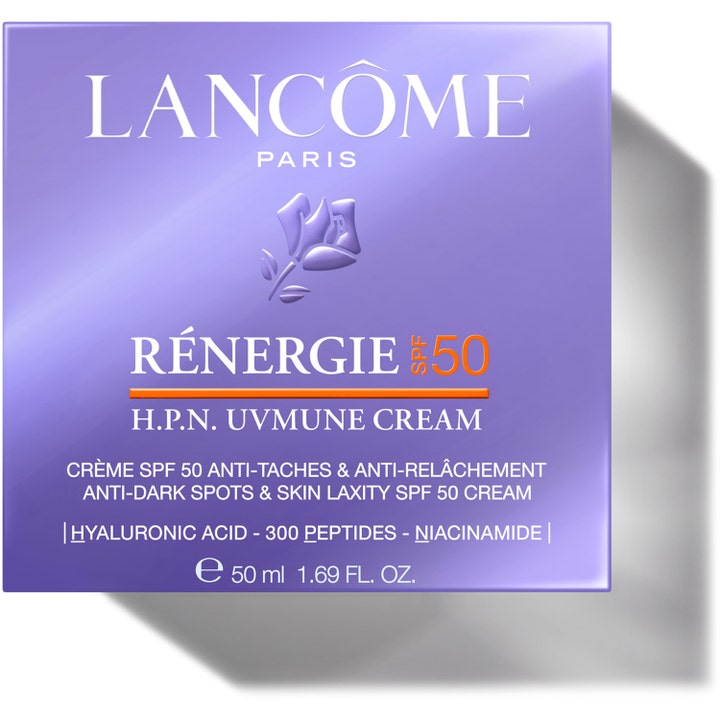 Lancôme Rénergie H.P.N. UVMUNE Cream 50 ml ansiktskrem mot mørke flekker i lilla eske med SPF 50