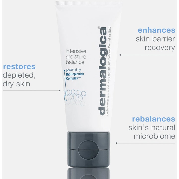 Dermalogica Intensive Moisture Balance 100 ml ansiktskrem i hvit tube med BioReplenish Complex som styrker tørr hud