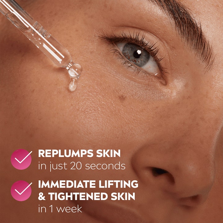 NIVEA Serum Cellular Expert Filler Hyaluron Replumping 30 ml hyaluronsyraserum påføres med pipette for lifting.