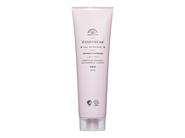 Rudolph Care Hand Cream 100 ml pleiende håndkrem i lys rosa tube som fukter og mykgjør huden.
