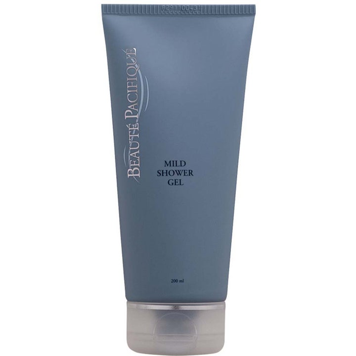Beauté Pacifique Mild Shower Gel 200 ml skånsom dusjsåpe i en matt gråblå tube med sølvfarget kork