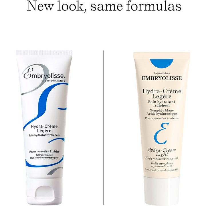 Embryolisse Hydra-Creme Legere 40 ml fuktighetskrem i gammelt og nytt tubedesign med blå detaljer