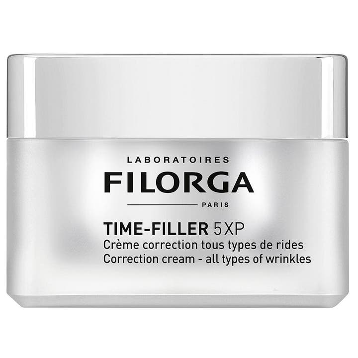 Filorga Time-Filler 5XP 50 ml rynkekrem som glatter ut huden i en elegant krukke med sølvlokk