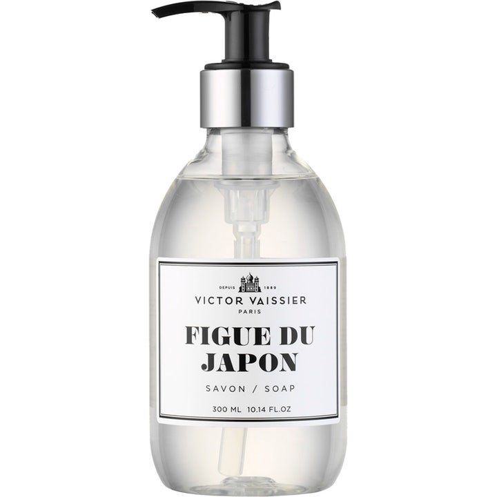 Victor Vaissier Figue Du Japon 300 ml håndsåpe som renser huden i en gjennomsiktig flaske med sort pumpe