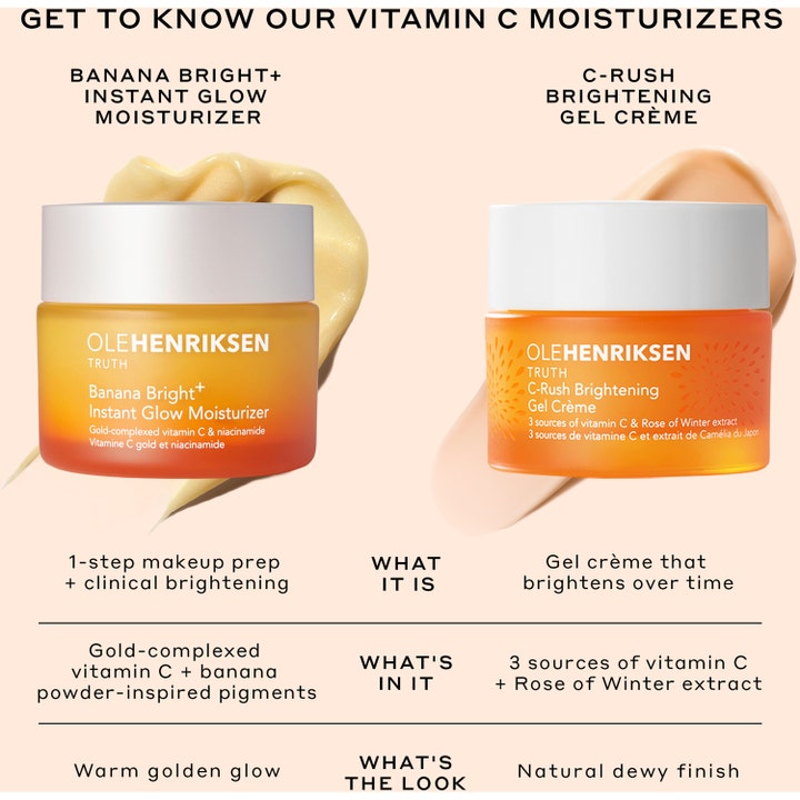 Ole Henriksen Banana Bright + Instant Glow Moisturizer 50 ml ansiktskrem med vitamin C gir huden en gyllen glød.
