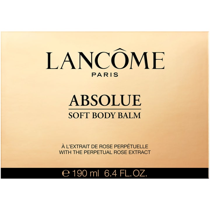 Lancôme Absolue Soft Body Balm 190 ml nærende kroppskrem i gullfarget eske med Perpetual Rose-ekstrakt