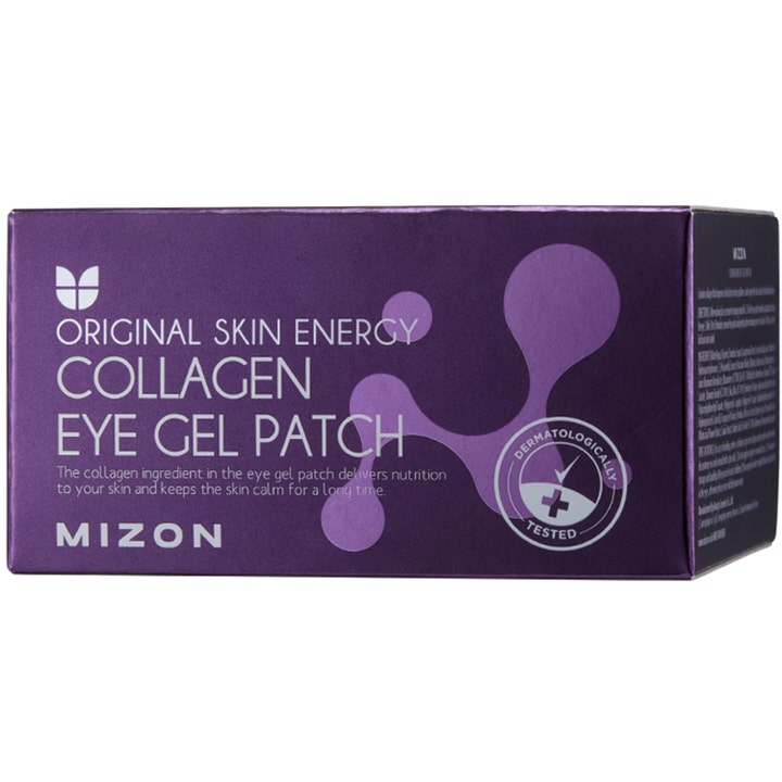 Mizon Collagen Eye Gel Patch 60 stk fuktighetsgivende øyemaske i lilla eske som gir næring til huden