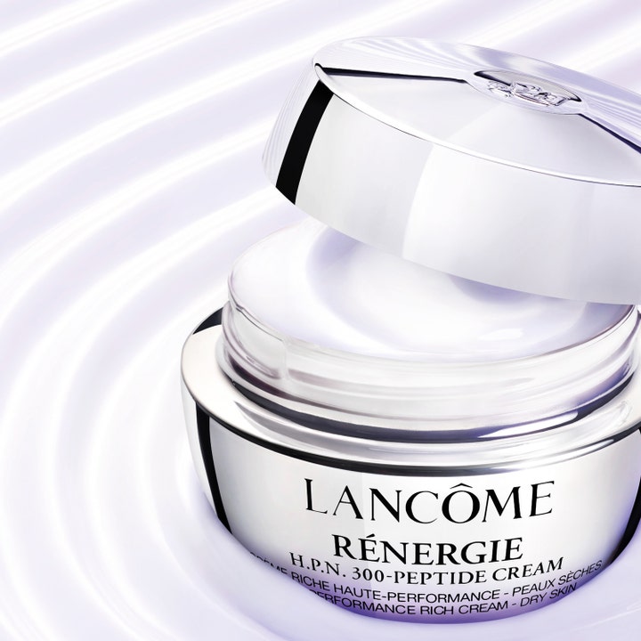 Lancôme Rénergie H.P.N. Rich Cream 50 ml fuktighetskrem i sølvfarget krukke med fyldig hvit tekstur