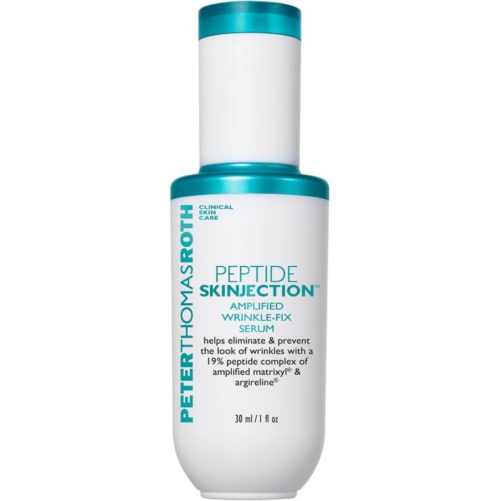 Peter Thomas Roth Peptide Skinjection 30 ml rynkereduserende serum som gir glattere hud i hvit flaske med turkise detaljer