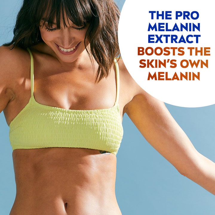 NIVEA Sun Protect & Bronze Oil 200 ml solkrem med melanin-ekstrakt som gir en naturlig brunfarge.