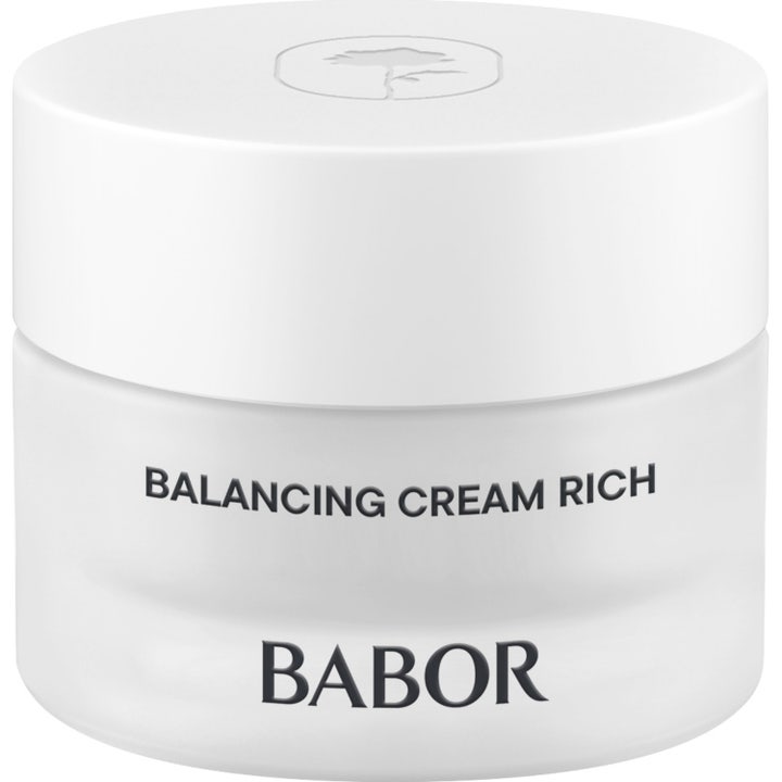 Babor Skinovage Balancing Cream Rich 50 ml balanserende ansiktskrem i frostet glasskrukke med hvitt lokk