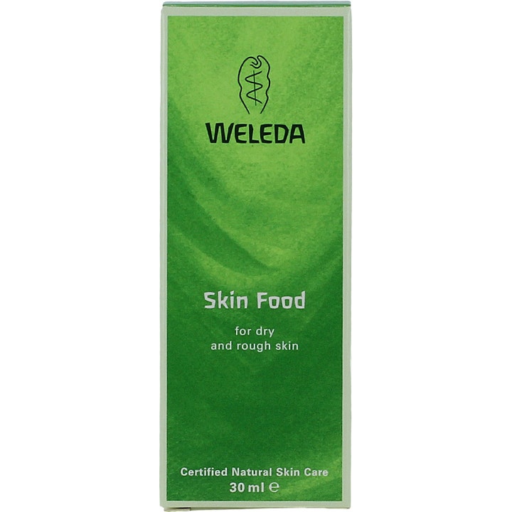 Weleda Skin Food 30 ml fuktighetsgivende hudkrem for tørr og ru hud i grønn emballasje med hvit tekst