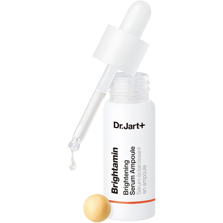Dr.Jart+ Brightamin Brightening Serum Ampoule 8,08 g glødgivende serum i hvit flaske med pipette og gul perle