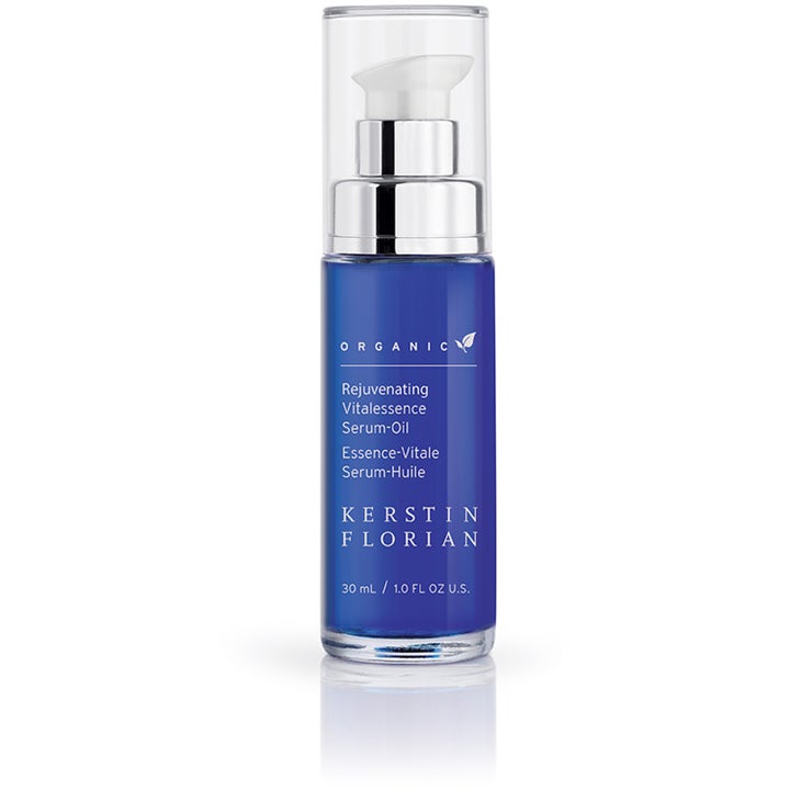 Kerstin Florian Rejuvenating Vitalessence Serum-Oil 30 ml foryngende ansiktsserum i blå glassflaske med sølvpumpe