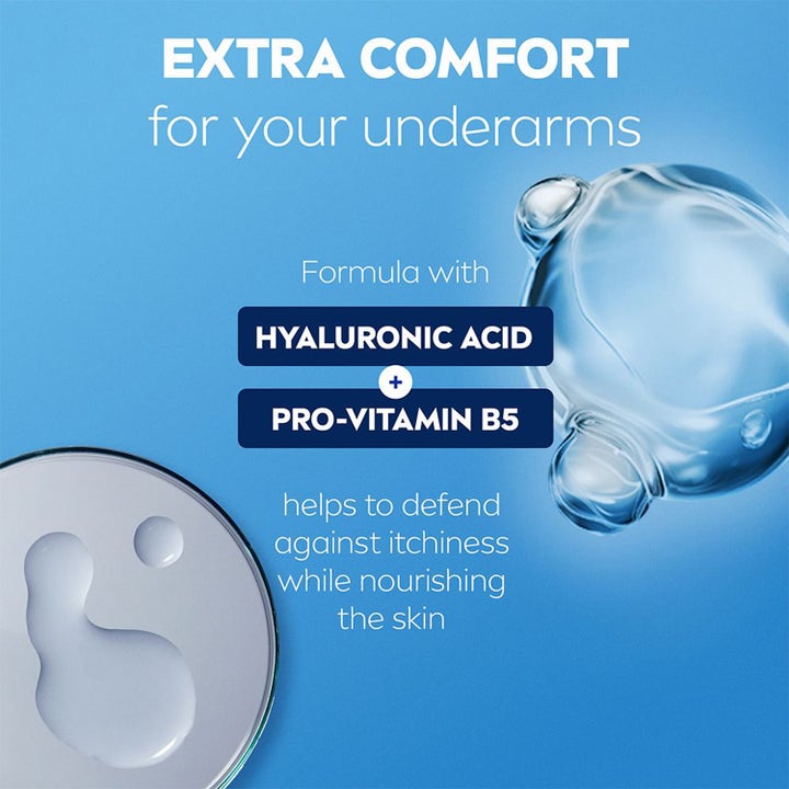 NIVEA Derma Control Defend 150 ml deospray med hyaluronsyre og pro-vitamin B5 som gir ekstra komfort og pleie.
