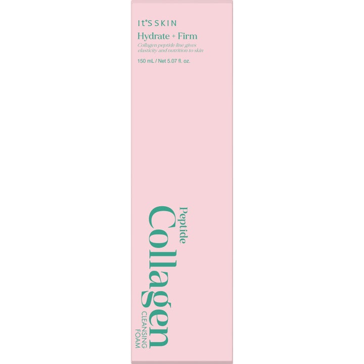It'S SKIN Peptide Collagen Cleansing Foam 150 ml ansiktsrens for fuktighet og fasthet i en lyserosa eske.