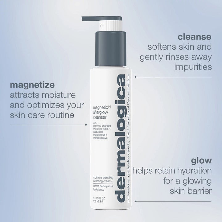 Dermalogica Magnetic Afterglow Cleanser 150 ml ansiktsrens i hvit pumpeflaske som gir fuktighet og glød