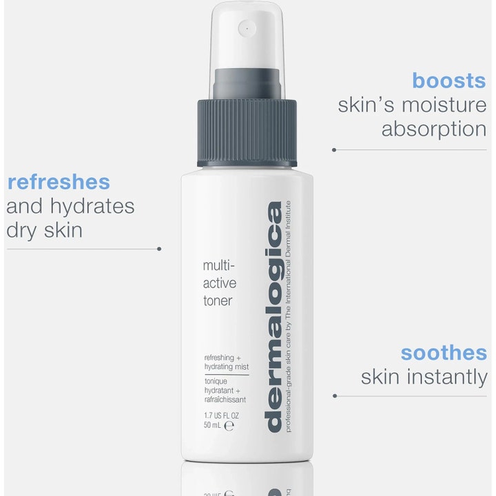 Dermalogica Multi-Active Toner 50 ml fuktgivende ansiktsspray i hvit flaske som beroliger og frisker opp huden.