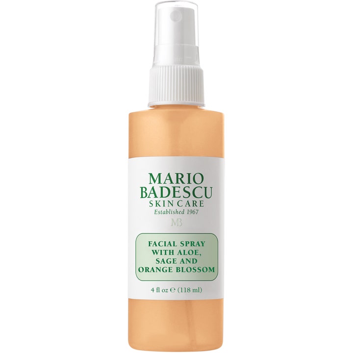 Mario Badescu Facial Spray with Aloe, Sage and Orange Blossom 118 ml oppfriskende ansiktsspray i klar flaske med oransje væske