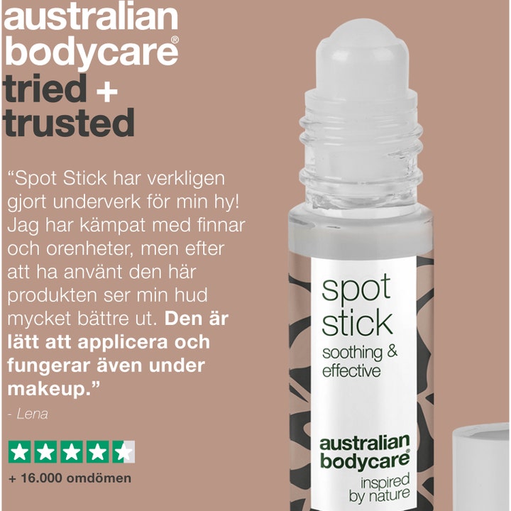 Australian Bodycare Spot Stick 9 ml spot treatment mot kviser og urenheter med roll-on og kundeomtale.