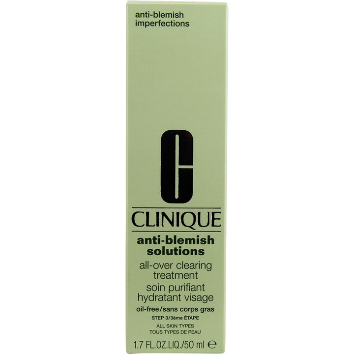 Clinique Anti-Blemish Solutions 50 ml oljefri ansiktskrem i lysegrønn eske som behandler urenheter og kviser.