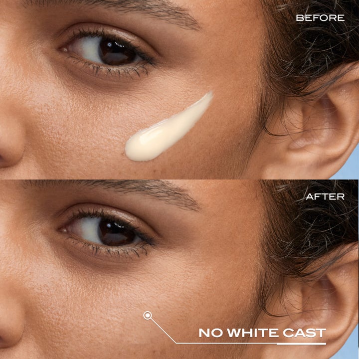 Lancaster Sun Perfect Unifying Serum SPF50 30 ml solkrem viser lett tekstur på huden uten å etterlate hvite merker.