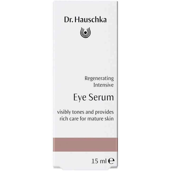 Dr. Hauschka Regenerating Intensive Eye Serum 15 ml i hvit eske som gir rik pleie og strammer opp moden hud.