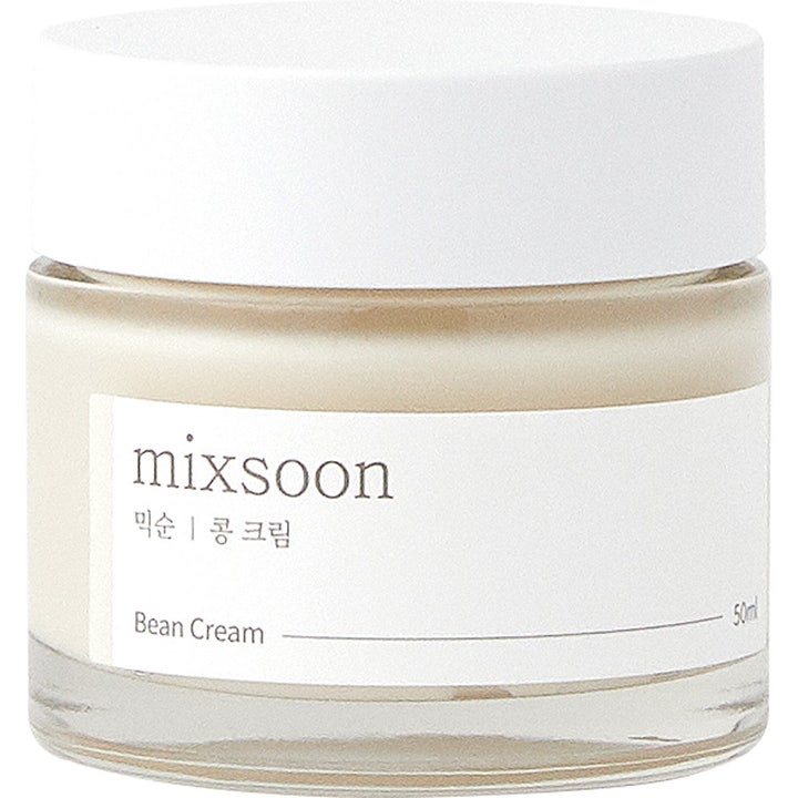 Mixsoon Bean Cream 50ml fuktighetsgivende ansiktskrem i glasskrukke med hvitt lokk og rik beige konsistens