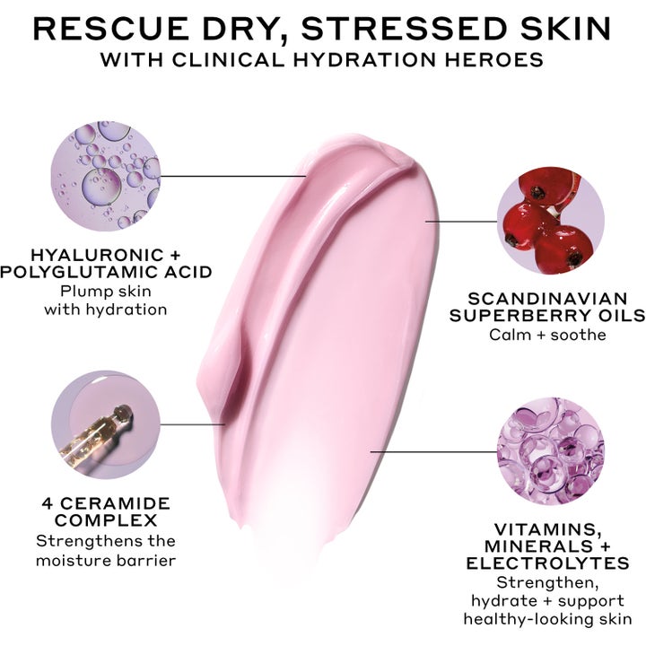 Ole Henriksen Strength Aprés-Skin Rich Rescue Treatment 75 ml ansiktskrem med rosa tekstur og pleiende ceramider