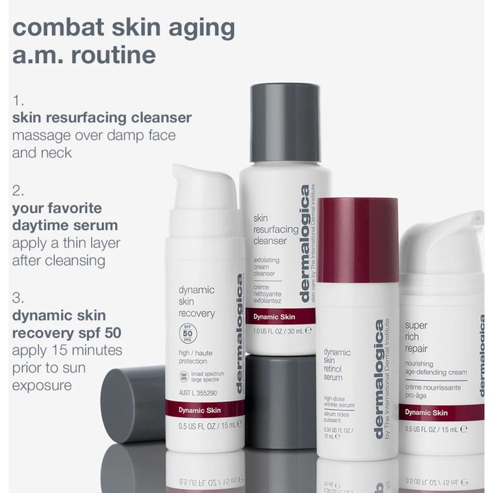 Dermalogica Skin Aging Solutions 70 ml hudpleiesett for anti-aging med fire hvite flasker og SPF 50.