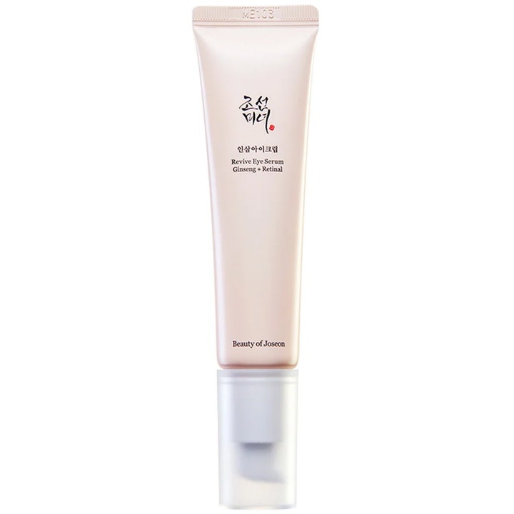 Beauty of Joseon Revive Eye Serum 30 ml øyeserum med ginseng og retinal i en lys beige tube med pumpekork.