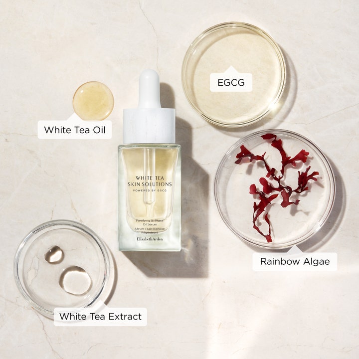 Elizabeth Arden White Tea Bi-phase Oil Serum 30 ml ansiktsolje med ingrediensene EGCG og Rainbow Algae