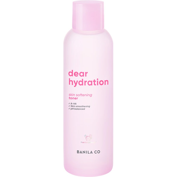 Banila Co Dear Hydration Skin Softening Toner 200 ml fuktighetsgivende ansiktsvann i rosa plastflaske