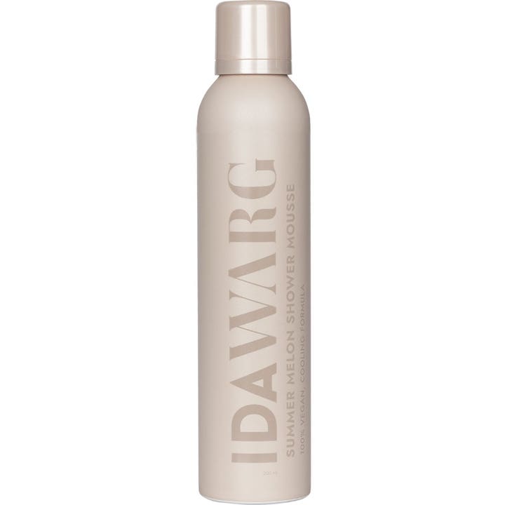 Ida Warg Summer Melon Shower Mousse 200 ml kjølende vegansk dusjmousse i en stilren beige sprayflaske