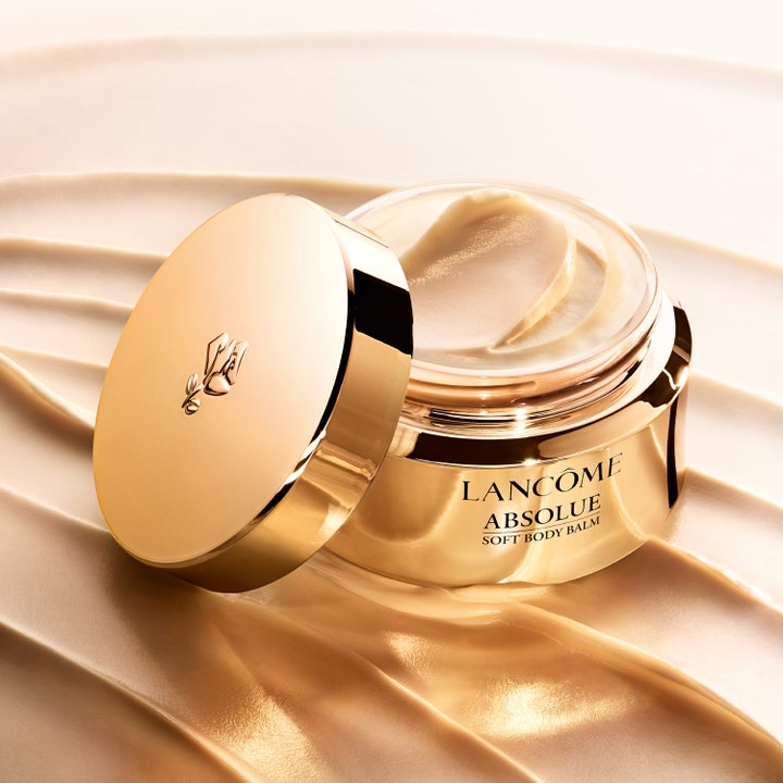 Lancôme Absolue Soft Body Balm 200 ml fuktighetsgivende kroppskrem i gullkrukke med kremet tekstur