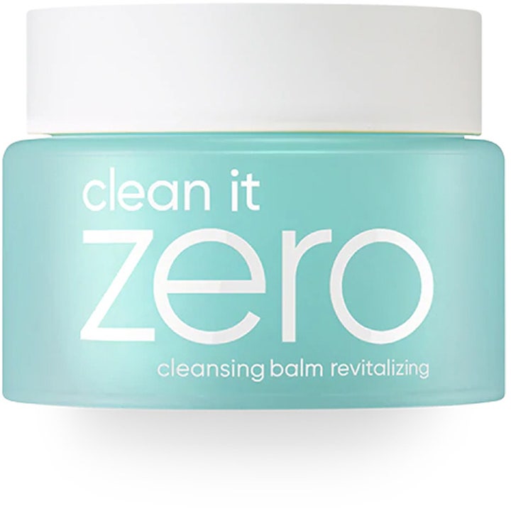 Banila Co Clean it Zero Cleansing Balm Revitalizing 100ml revitaliserende rensebalsam i lyseblå krukke med hvitt lokk.