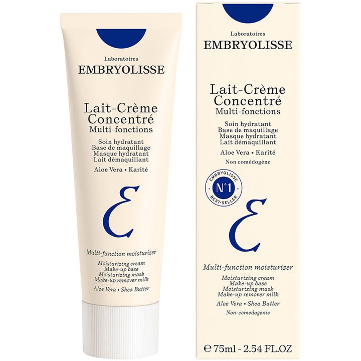 Embryolisse Lait Creme Concentre 75 ml fuktighetsgivende ansiktskrem i hvit tube og eske med blå logo
