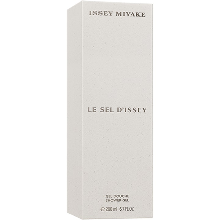 Issey Miyake Le Sel D'Issey 200 ml dusjgelé i en lys grå strukturert ytteremballasje med sort tekst