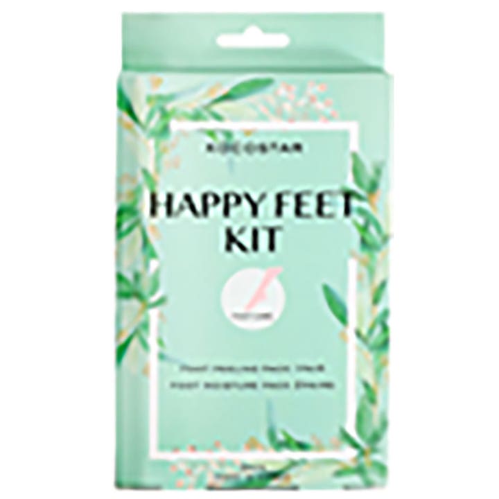 Kocostar Happy Feet Kit 2-pakning fotmaske for myke føtter i en mintgrønn eske med botanisk mønster