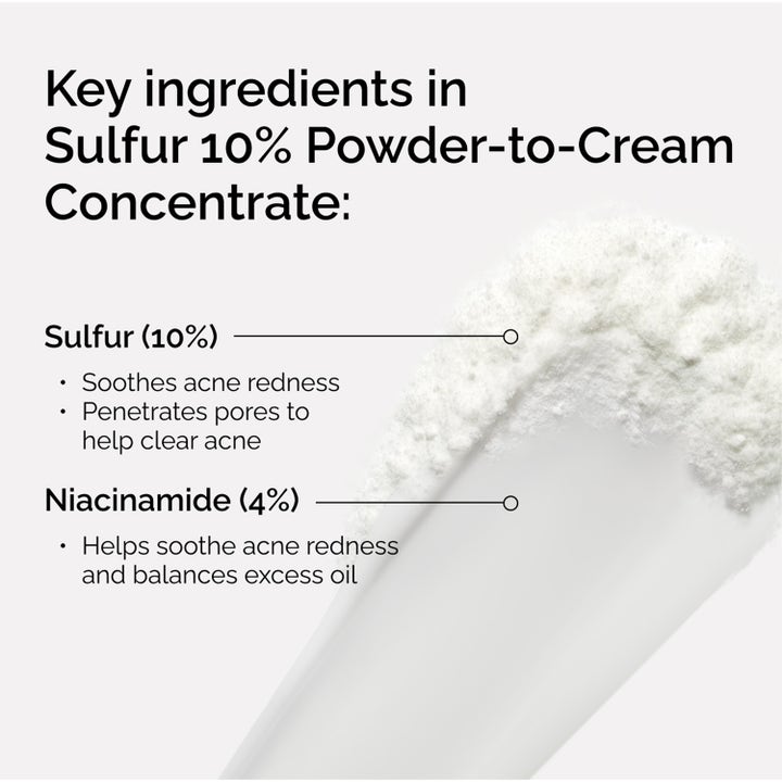 The Ordinary Sulfur 10% Concentrate 5 g spot treatment med hvit pudder-til-krem tekstur