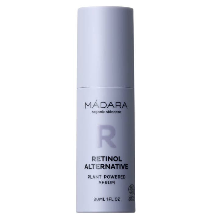 Mádara Time Miracle Botanic Retinol Serum 30 ml forbedrer elastisitet i grå lilla pumpeflaske