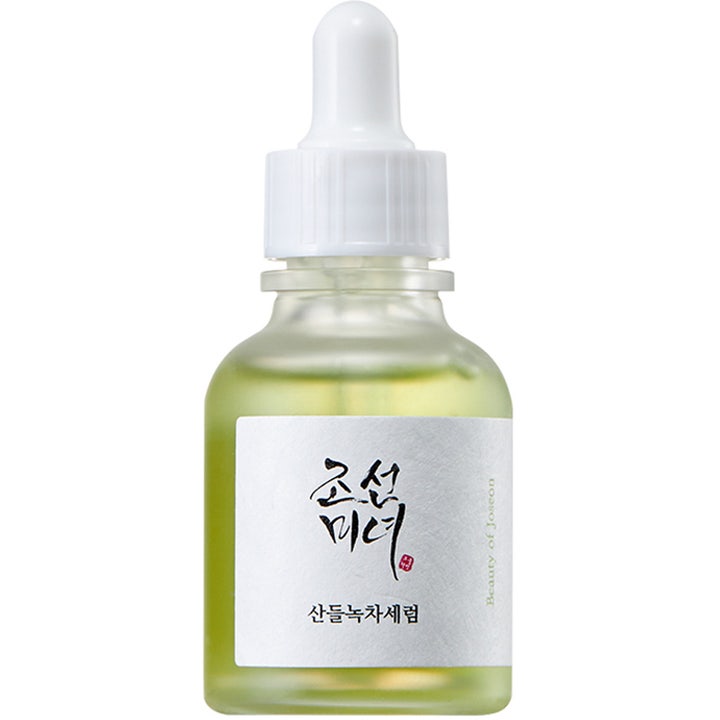 Beauty of Joseon Calming Serum 30ml beroligende ansiktsserum som lindrer huden i glassflaske med hvit pipette