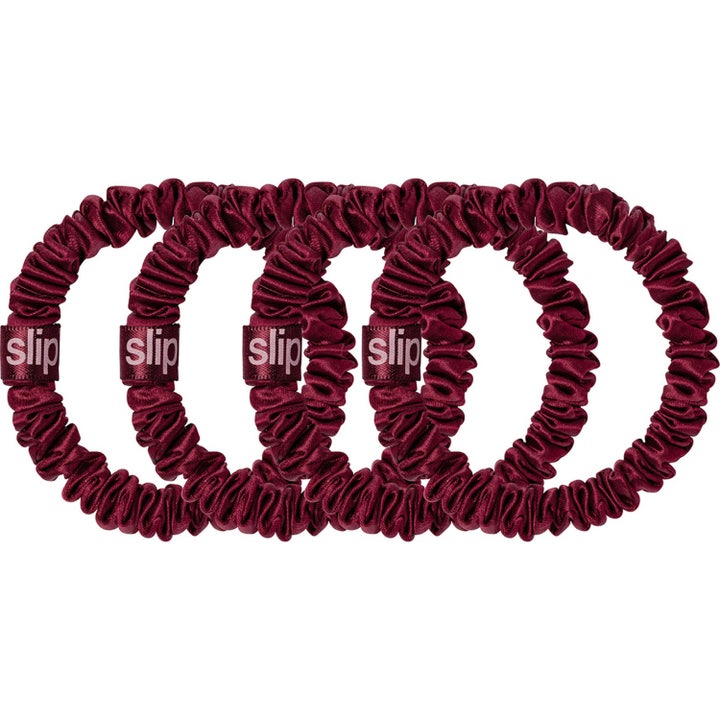 Pure Silk Skinny Scrunchies Maroon