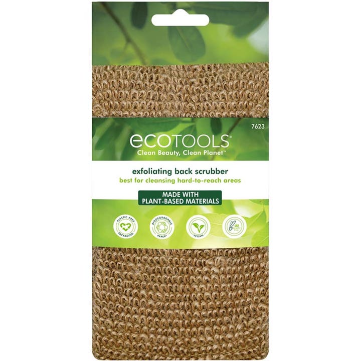 EcoTools Exfoliating Back Scrubber 1 stk eksfolierende ryggskrubber i grovvevd plantebasert materiale